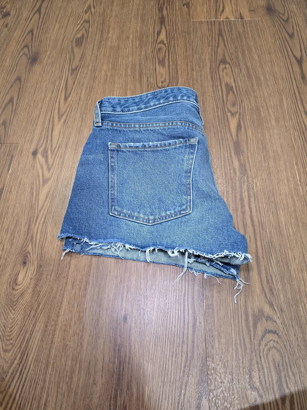 Abercrombie & Fitch Blue Distressed Denim Short Shorts